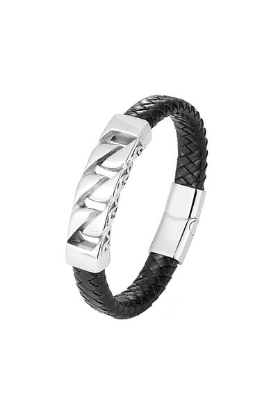REDz Accessories Brățară nordică, zale, gheară magnetică, bărbați, piele, negru-argintiu