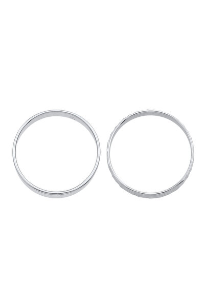 KUZZOI Pánský prsten Band Set Basic, tepaný ze sterlingového stříbra 925, oxidovaný