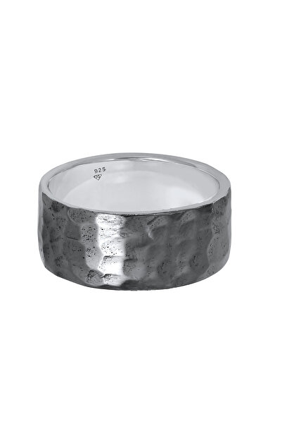 KUZZOI Ring Herren Bandring Gehämmert Chunky Massiv in 925 Sterling Silber