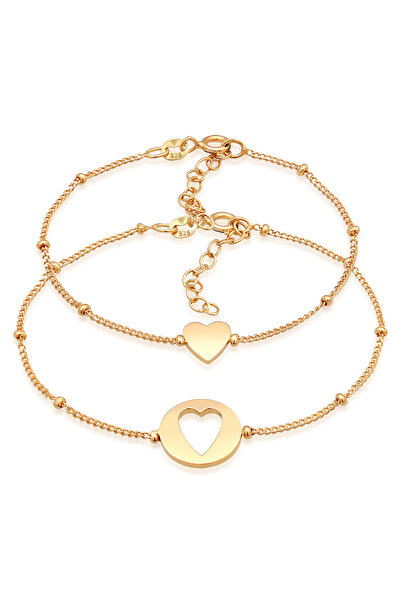 ELLI Brățară de damă cu decupaj inimă, set simplu pentru mamă și copil, din a...