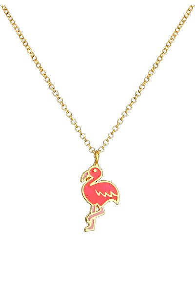 ELLI Necklace Kinder Flamingo Emaille Bunt 925 Silber