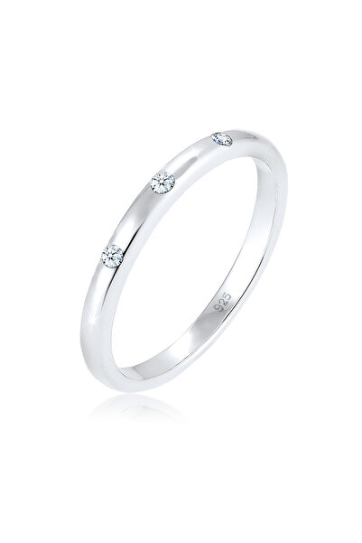 ELLI Ring Bandring Diamant (0.045 ct) 925 Sterling Silber