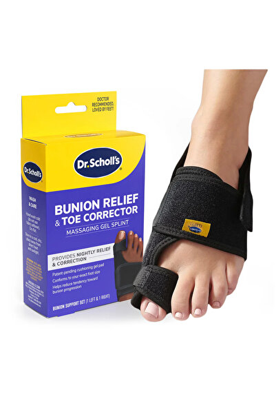 Dr. Scholl's جبيرة جل تدليك لتخفيف ألم إبهام القدم وتصحيح أصابع القدم
