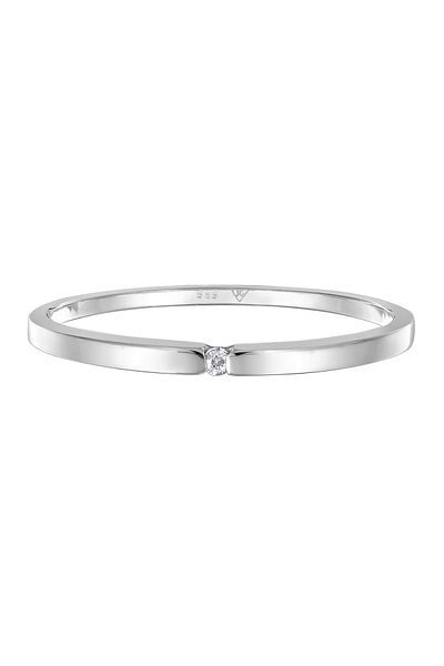 ELLI Ring Damen Verlobung mit Diamant (0,02 CT.) in 585 Weißgold