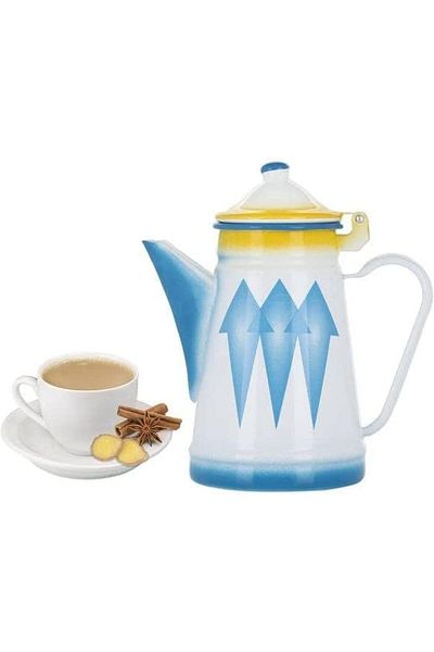 ALSAIF Milk Jar Enamel Coated Design By Al Saif, 17cm, Blue