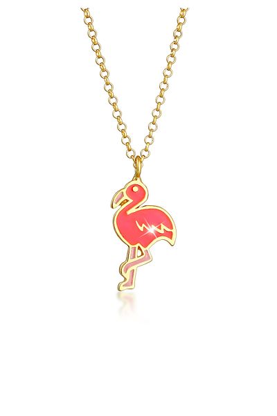 ELLI Necklace Kinder Flamingo Emaille Bunt 925 Silber