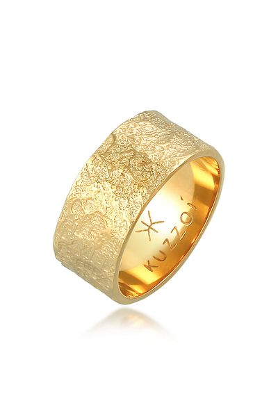 KUZZOI Ring Herren Bandring Struktur 925 Silber