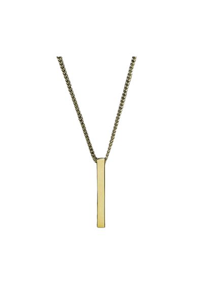 REDz Accessories Men's Chain, Rectangular Pendant, Gold