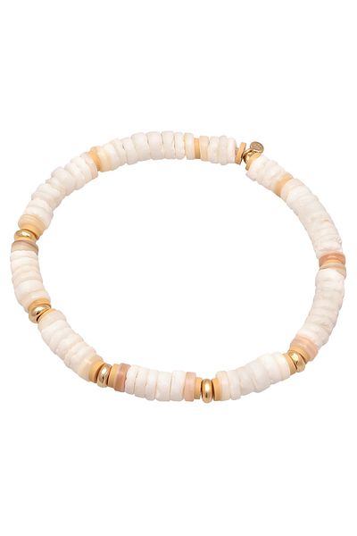 ELLI Armband Damen Surfer Style Beach Trend mit Heishi Beads in 925 Sterling Silber vergoldet