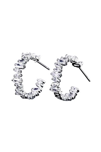 REDz Accessories Cercei Destiny, Cristale de Zirconiu, Eleganți, Femei, Argint