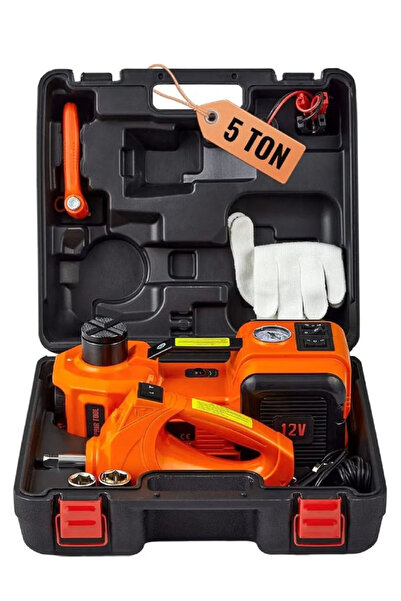 Denx رافعة سيارة ٥ أطنان مزودة بضاغط هواء مدمج، ومفتاح ربط كهربائي، ومطرقة أمان DX2565