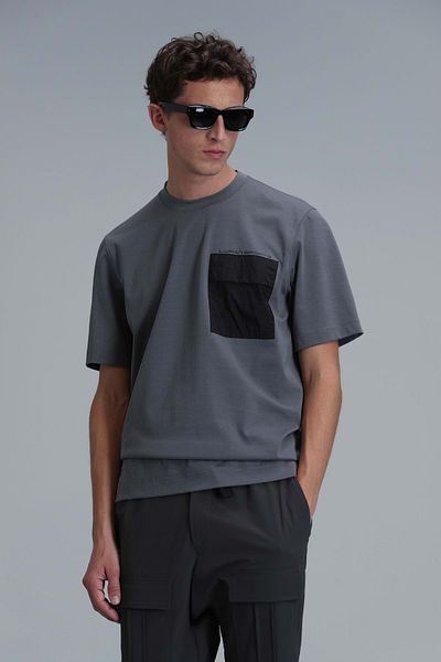 Lufian 111020209 Liam Modern Graphic T-Shirt Men's T-Shirt Gray