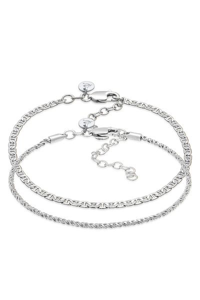 ELLI Armband Damen Basic Cord 2er Set aus 925 Sterling Silber