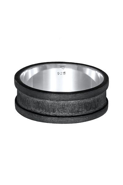 KUZZOI Ring Herren Band Breit Oxidiert Casual In 925 Sterling Silber