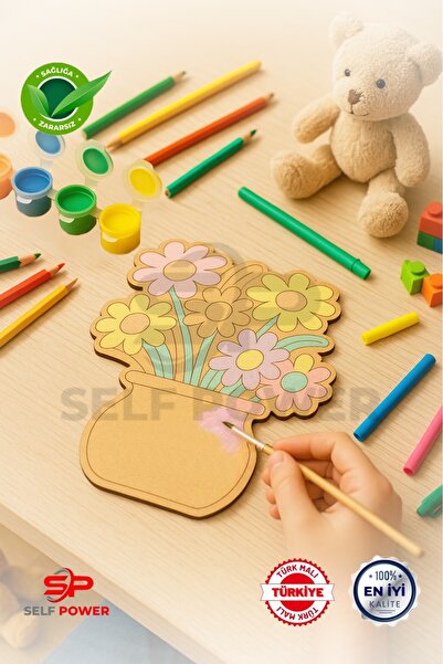Self Power 10Pcs Wooden Flower Vase Decorated Painting Crafts&Perfect Spring and Party Table Decorations