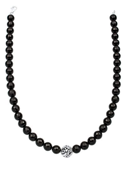 ELLI Halskette Kugel Ornamente Onyx 925 Sterling Silber
