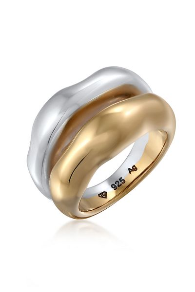 ELLI Ring Bandring 925 Sterling Silber vergoldet