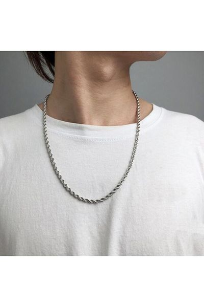 REDz Accessories Cuban Link Chain, for Men, Stainless-Steel, Silver
