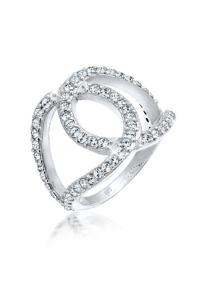 ELLI Ring Damen Love Knot mit Kristallen aus 925 Sterling Silber
