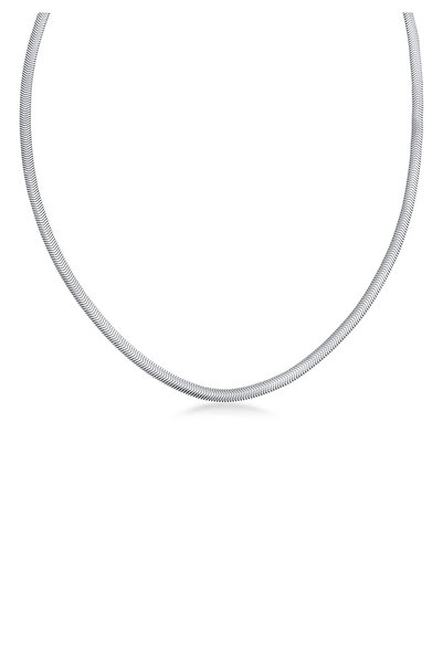 KUZZOI Halskette Herren Fischgrätenmuster Chunky Chain aus 925 Sterling Silber