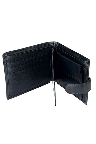 REDz Accessories Men's Wallet, 3D Stripes, Leather Look, Classic Clasp, Black