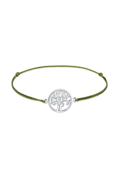 ELLI Armband Lebensbaum Boho Festival Nylonband 925er Silber