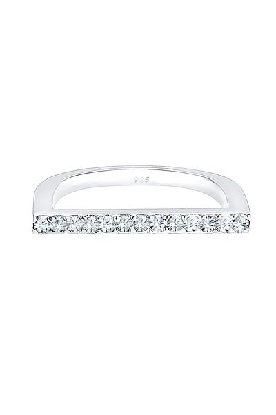 ELLI Ring Damen Stapelbar Mit Kristallen Geo In 925 Sterling Silber
