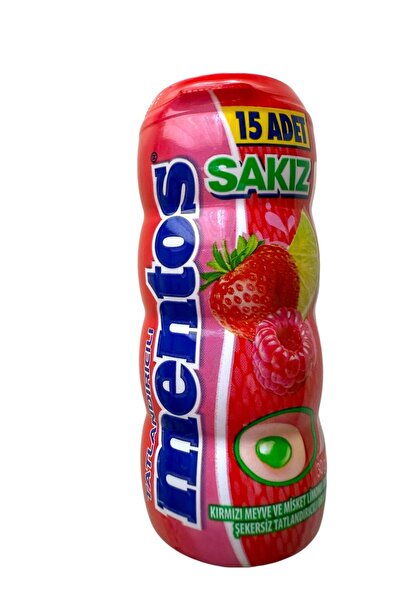 Mentos Kırmızı Meyve ve Misket Limonlu Draje Sakız 30 g * 12 Adet