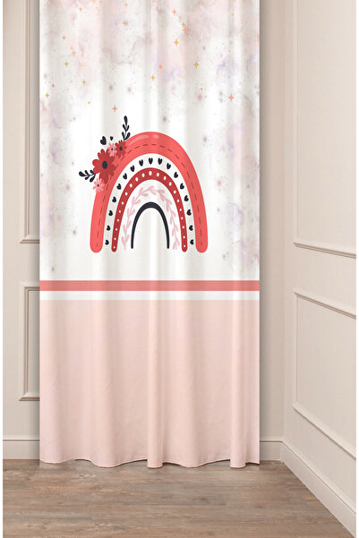 GREENDECOR Special Design Rainbow Star Cloud Patterned Digital Printed (Single Wing) Children's Room Bohemian Background Curtain