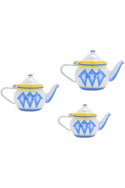 ALSAIF Al Saif Enamelware Tea Kettle Set, 3 Pieces, Blue