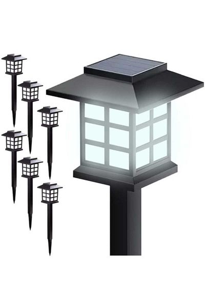 varioshop Set 6 lămpi solare de grădină VarioShop®, LED, senzor de lumină, protecție IP44, ecologice, 37 x 8,5 x 8