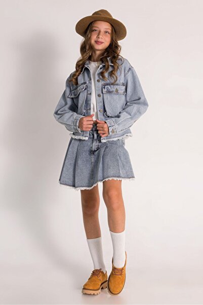 markamodi ÖZEL TASARIM PİLELİ KOT ŞORT ETEK