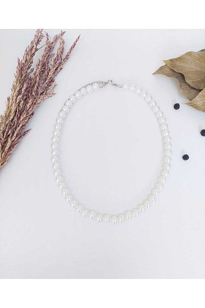 REN AKSESUAR White Pearl Necklace 8 mm