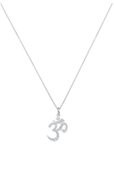 ELLI Halskette Damen Om Zeichen mit Kristallen in 925 Sterling Silber