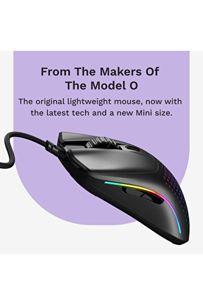 Glorious ماوس الألعاب السلكي O2 Mini — خفيف الوزن للغاية 49 جرامًا، مستشعر بصري 26 كيلو وات، 6 أزرار قابلة للبرمجة (
