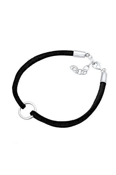 ELLI Bracelet Kreis Geo Velour Optik Trend 925 Sterling Silber