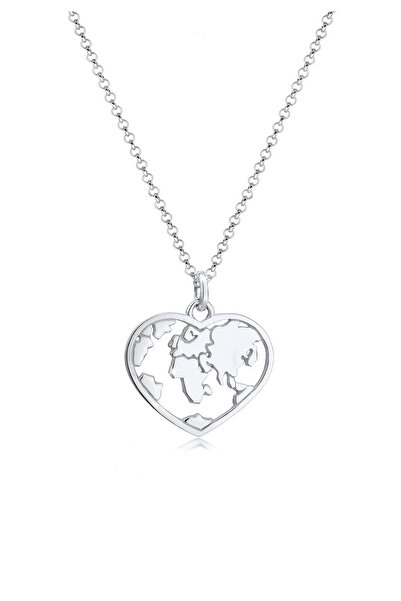 ELLI Necklace Herz Weltkugel Globus Erbskette Trend 925 Silber