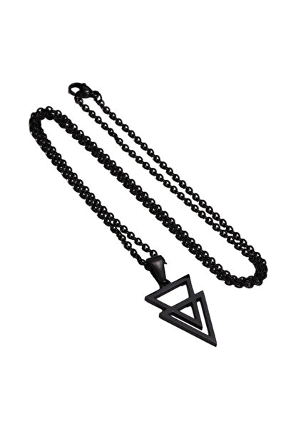 REDz Accessories Αλυσίδα Duo Triangle, Αλυσίδα Link, Ανδρική, 60cm, Μόδα, Ανοξείδωτο Ατσάλι, Μαύρο