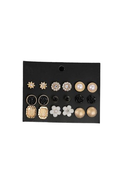 REDz Accessories Set Of 9 Pairs Of Earrings, Women, Fashion, Gold