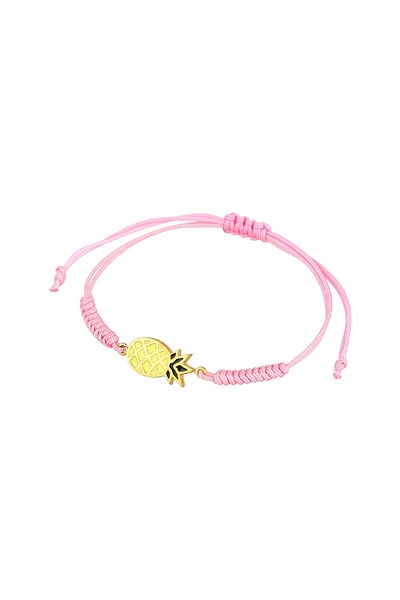 ELLI Armband Kinder Ananas bunt Sommer Nylon blau verstellbar aus 925 Sterling Silber