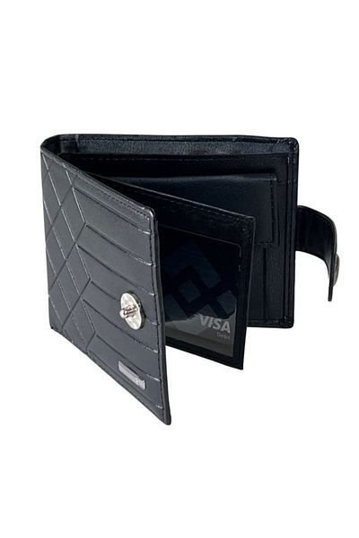 REDz Accessories Men's Wallet, Leather Look, Magnetic Clasp, Black