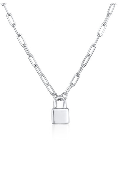 ELLI Halskette Damen Schloss Symbol Glieder in 925 Sterling Silber rhodiniert