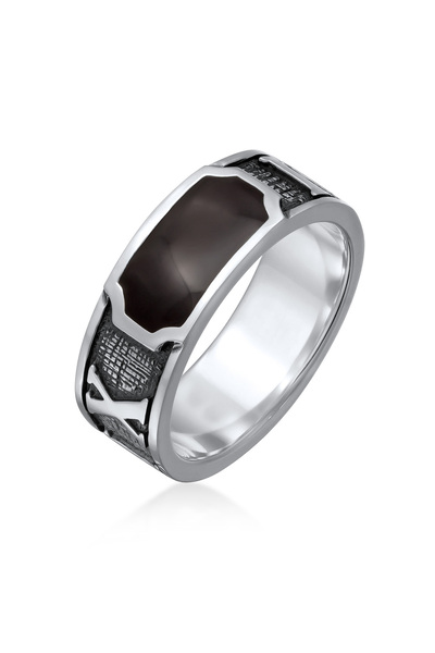 KUZZOI Ring Herren Siegelring Römische Ziffern Antike mit Emaille in 925 Ster...