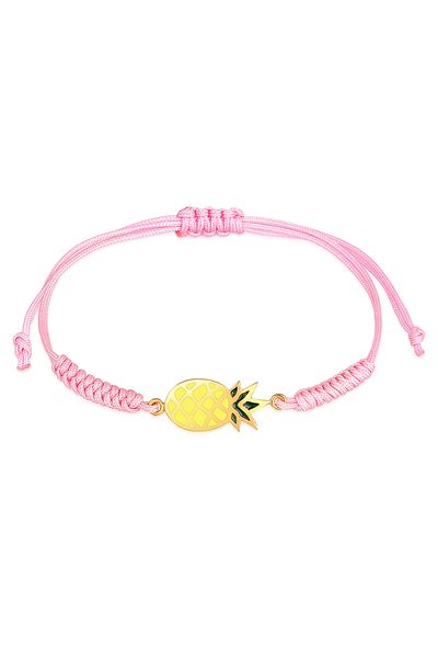 ELLI Armband Kinder Ananas bunt Sommer Nylon blau verstellbar aus 925 Sterling Silber