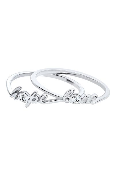ELLI Ring Damen Hope Love mit Kristallen in 925 Sterling Silber