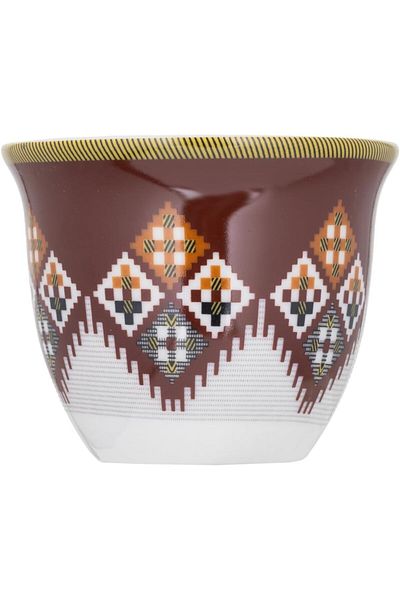 ALSAIF Al-saif Arabic Coffee Cup Set Of 12 Pieces Made Of Porcelain, Multicolor