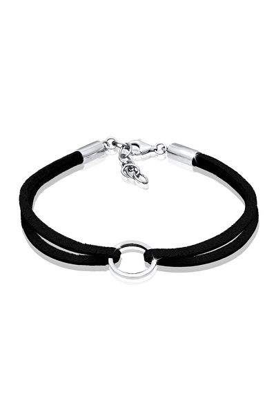 ELLI Bracelet Kreis Geo Velour Optik Trend 925 Sterling Silber