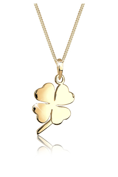 ELLI Halskette Damen Kleeblatt Anhänger Moderner Glücksbringer in 925 Sterling Silber