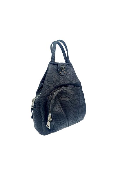 EVoStyle Rucsac Dama Piele Naturala EVoStyle Eveline R91-N4, 32 x 27 x 12cm, Negru - Piele Întoarsă