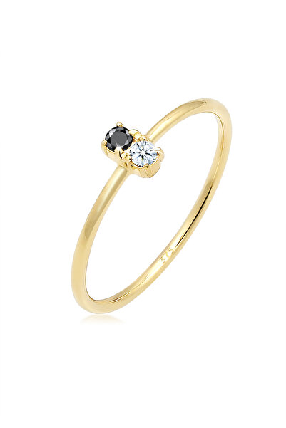 ELLI Ring Bi-Color Schwarzer Diamant (0.06 ct.) 375 Gelbgold